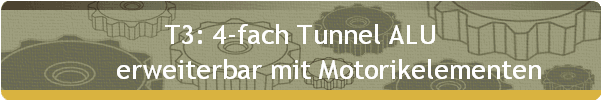T3: 4-fach Tunnel ALU 
        erweiterbar mit Motorikelementen